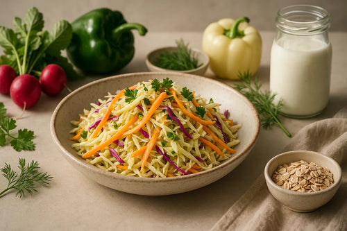 Cabbage Carrot Kefir Slaw