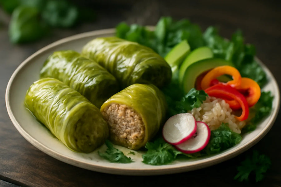 Cabbage rolls with turkey mince