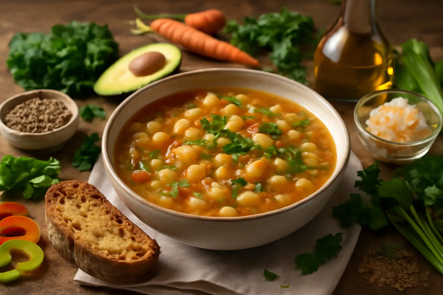 Cabbage soup with white beans