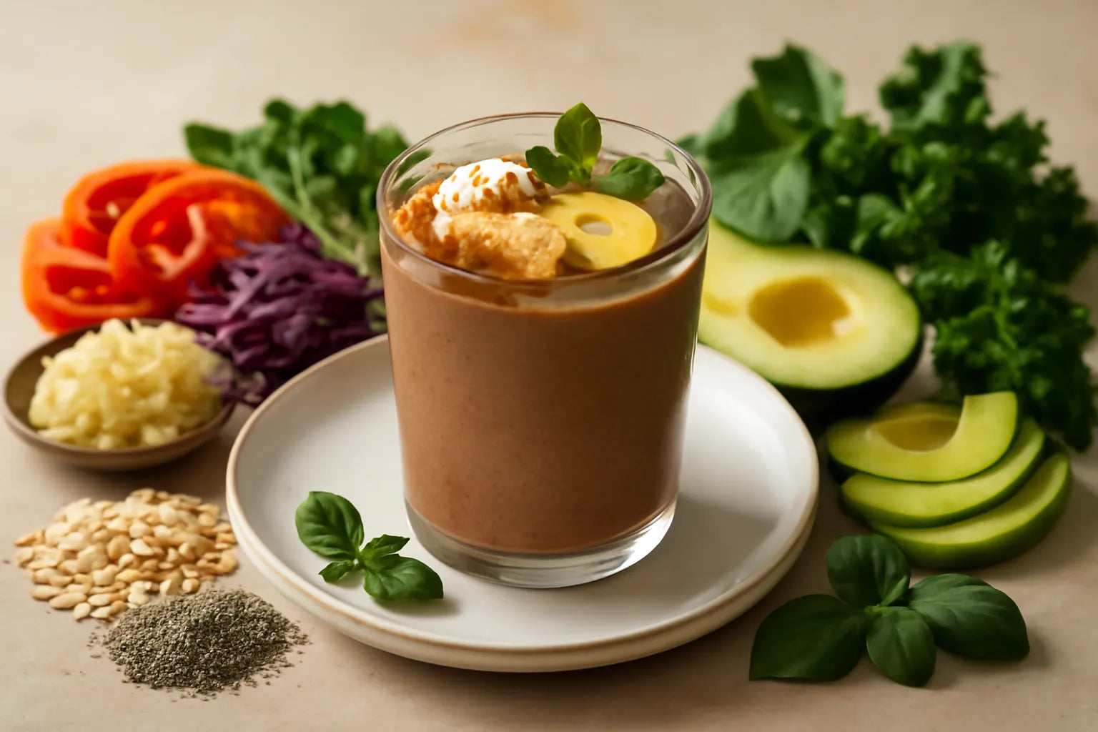 Cacao banana smoothie with skyr