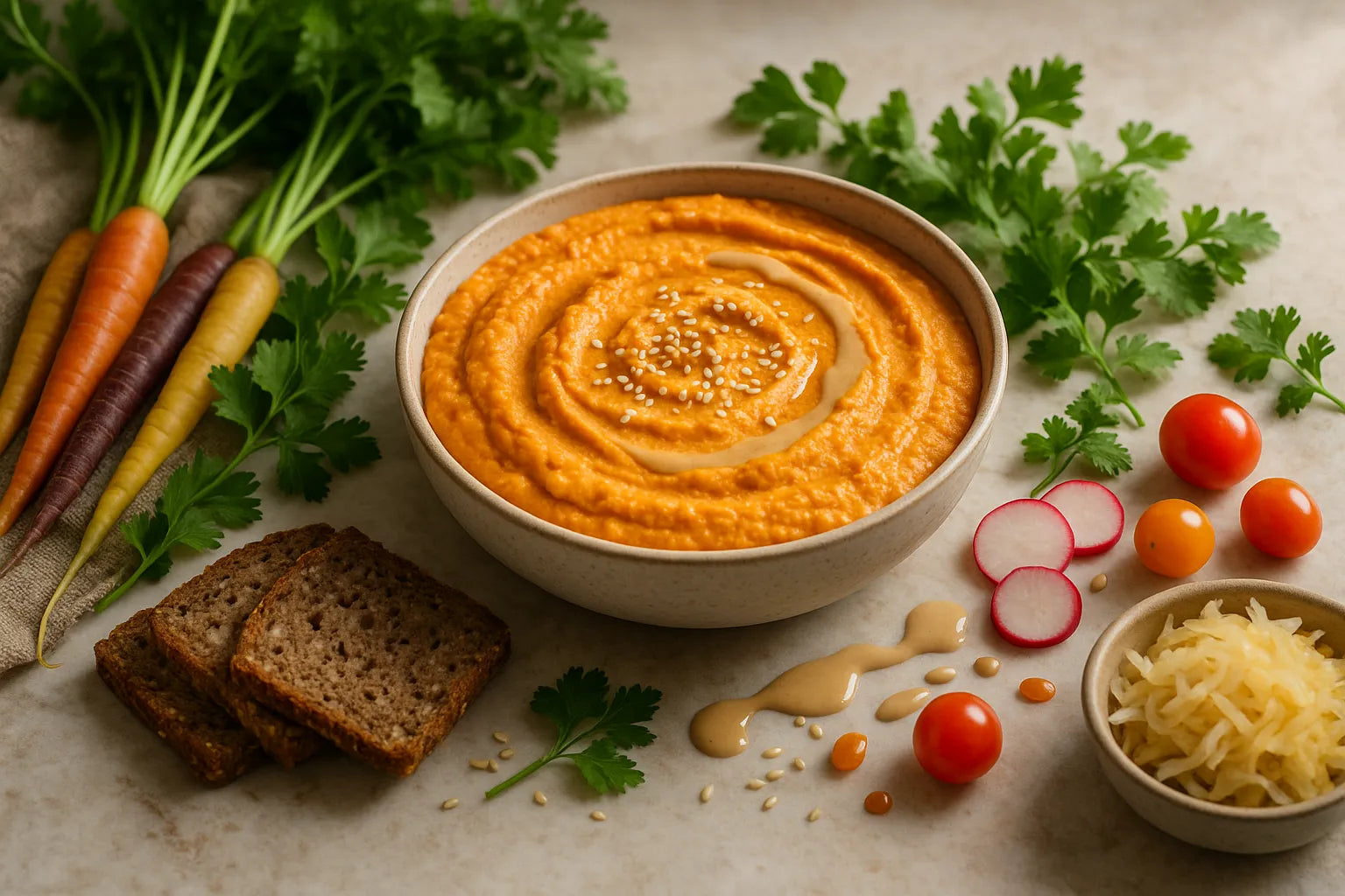 Carrot Tahini Bean Dip