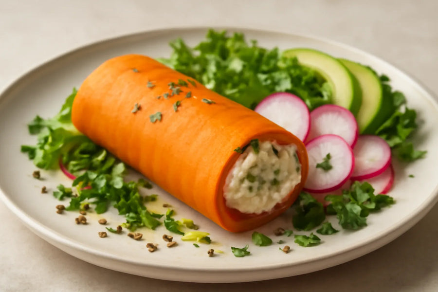 Carrot wrap with hummus