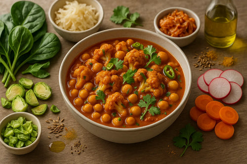 Masala de coliflor y garbanzos