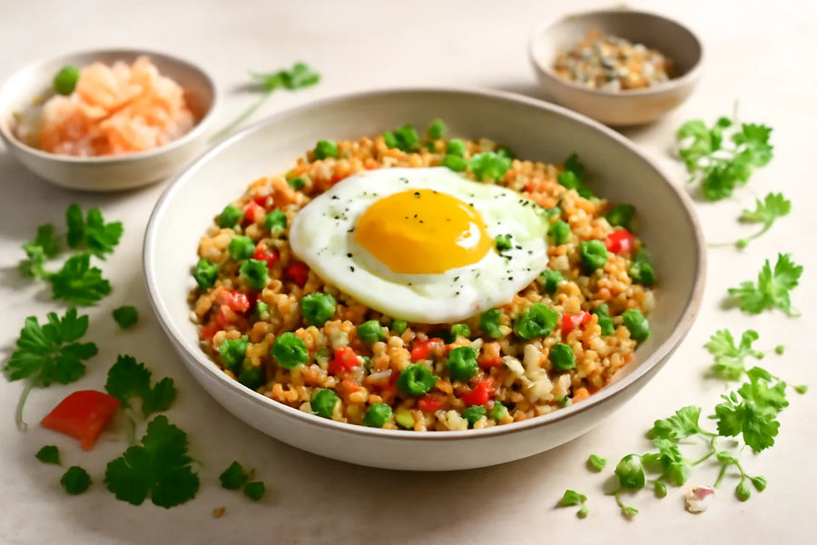 Cauliflower rice fried rice with egg