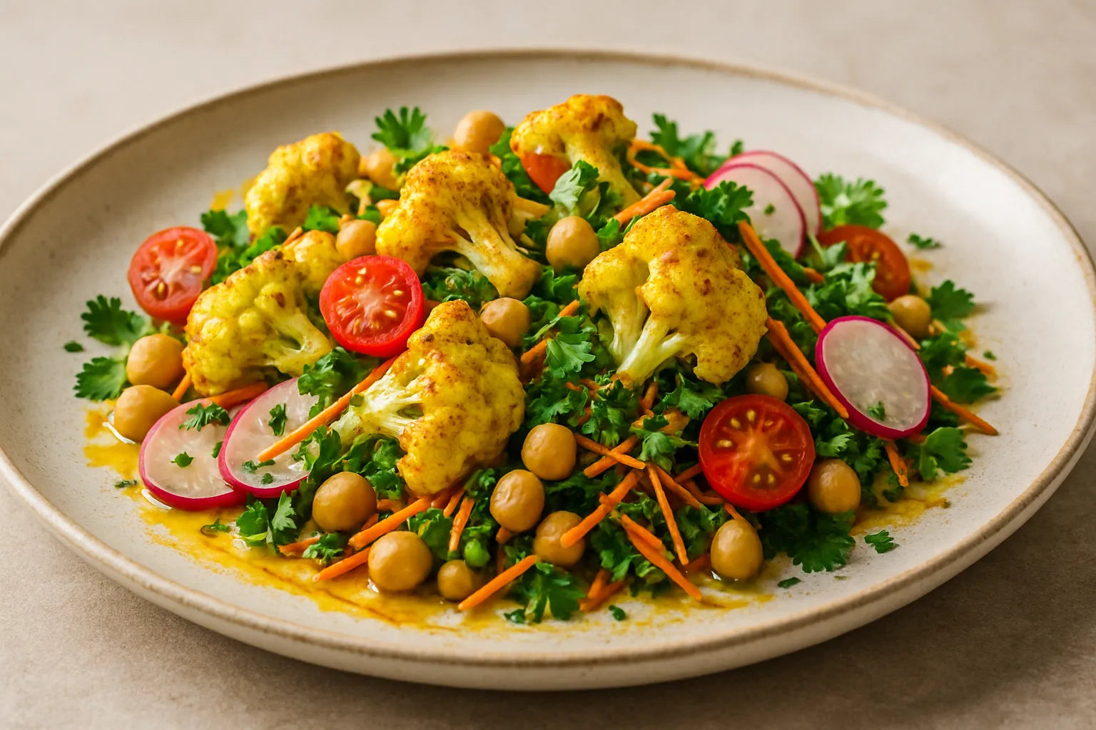 Cauliflower salad with curry