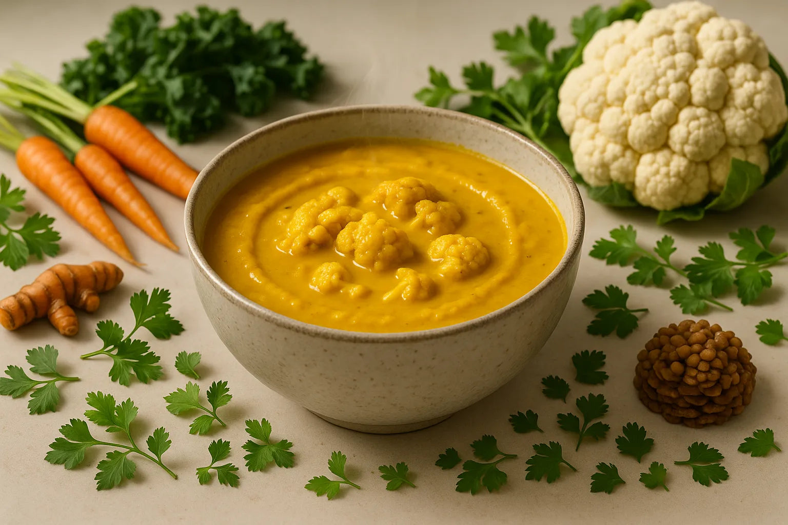 Cauliflower soup with curry