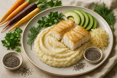 Celeriac mash with cod