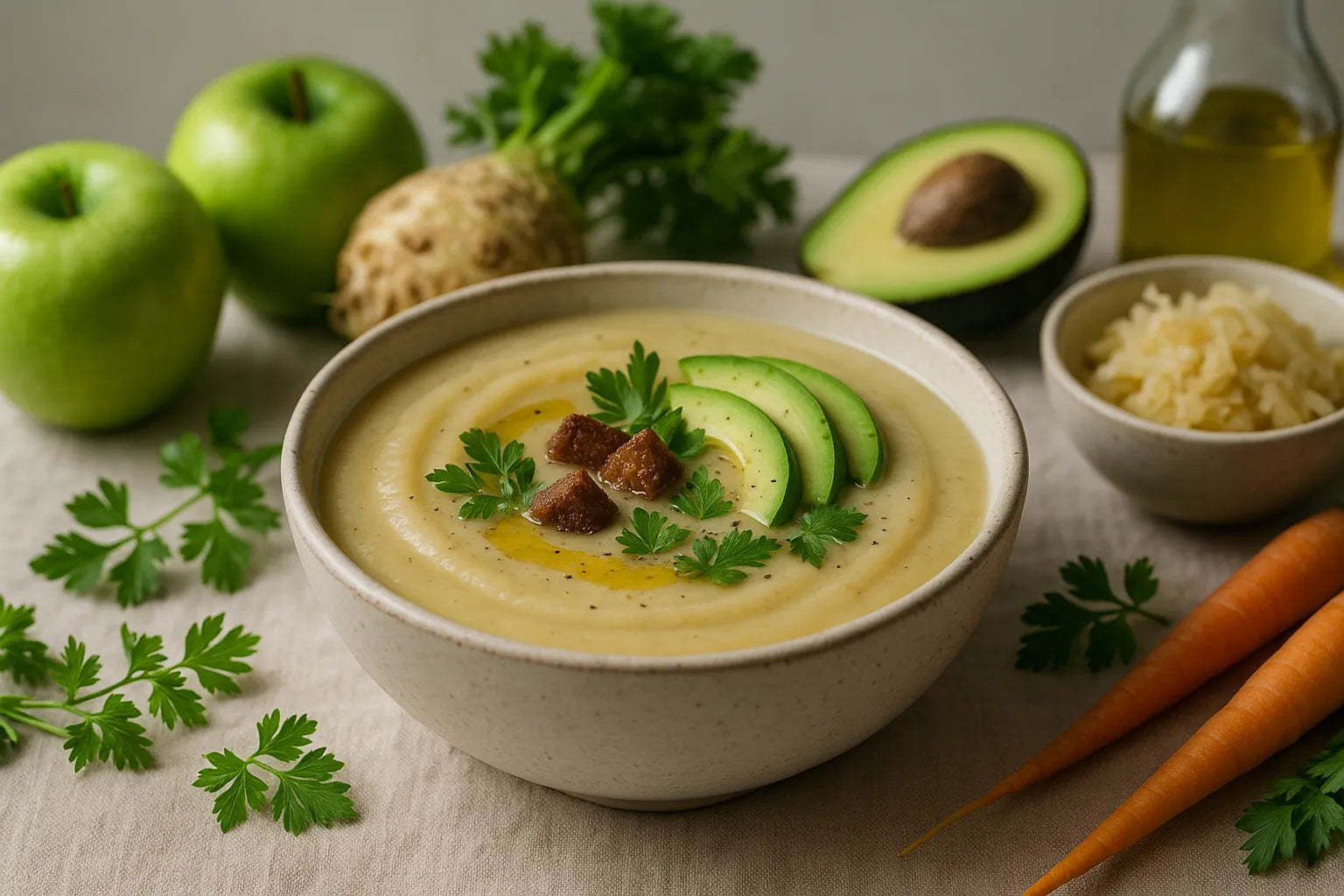 Celeriac soup with apple