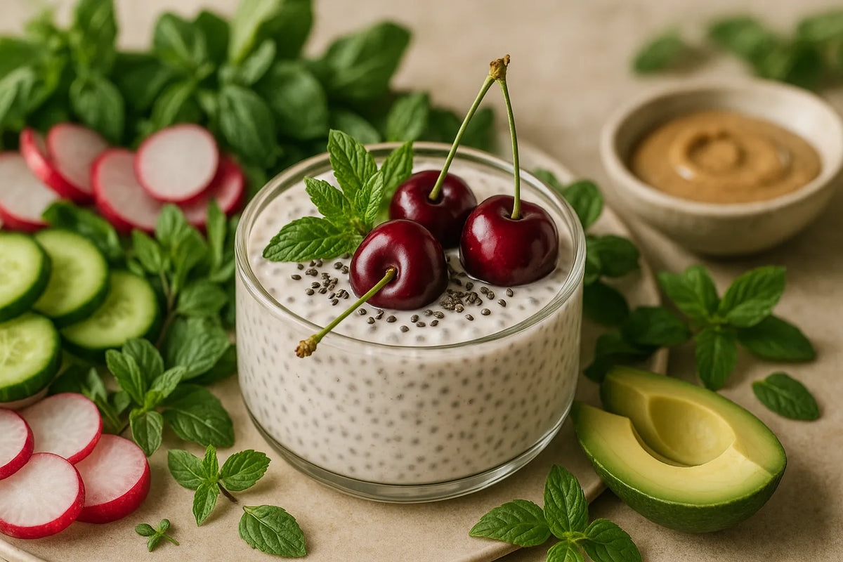 Cherry Chia Kefir Pudding