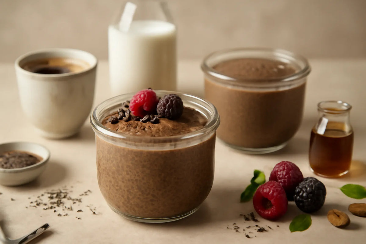 Budino di chia con espresso e cacao