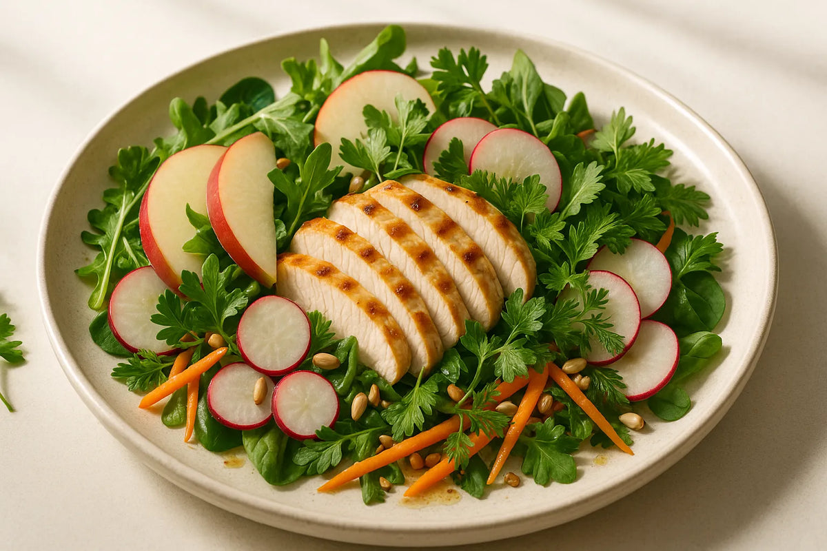 Chicken breast salad with apple