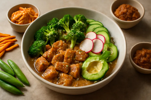 Chicken Broccoli Miso Sesame Pokebowl