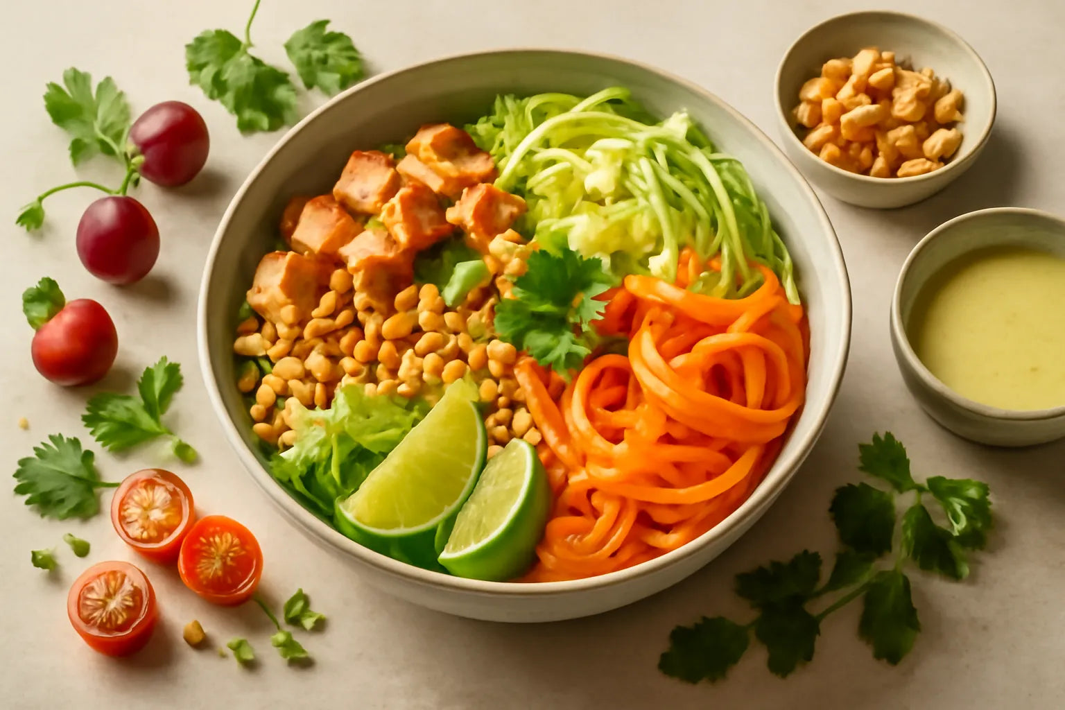Chicken Cabbage Peanut Lime Pokebowl