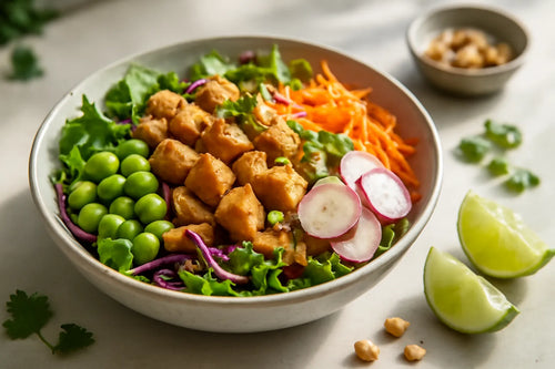 Chicken Edamame Peanut Lime Pokebowl