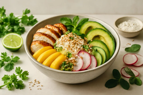 Chicken Mango Coconut Lime Pokebowl