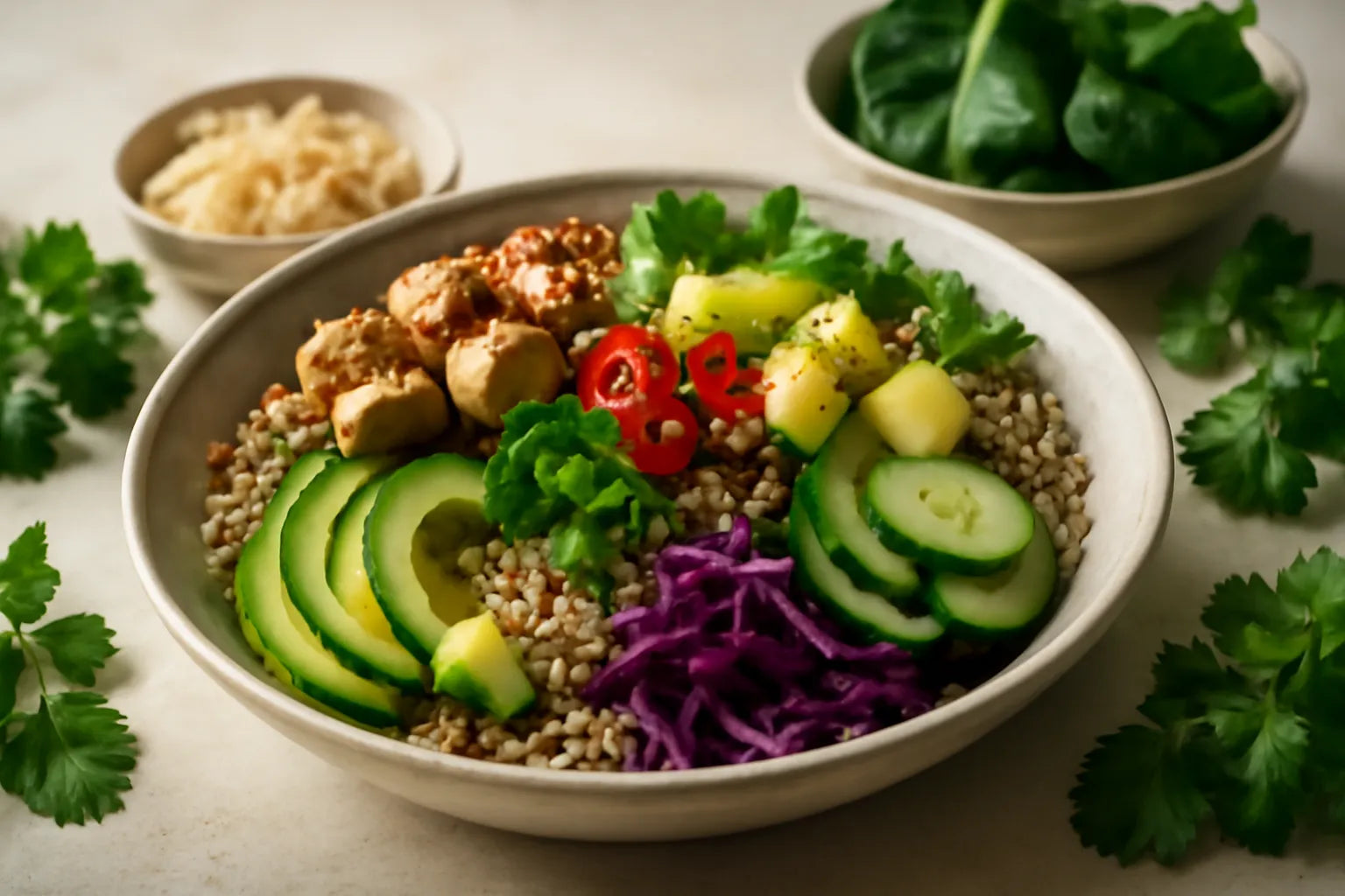 Chicken Pineapple Chili Lime Pokebowl