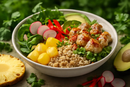 Chicken Pineapple Quinoa Pokebowl