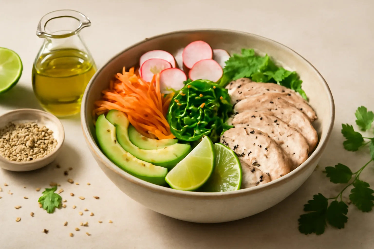 Chicken Seaweed Sesame Lime Pokebowl