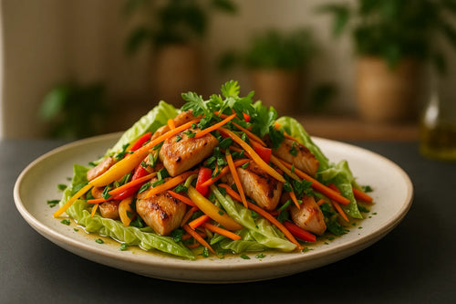 Chicken stir-fry with pointed cabbage