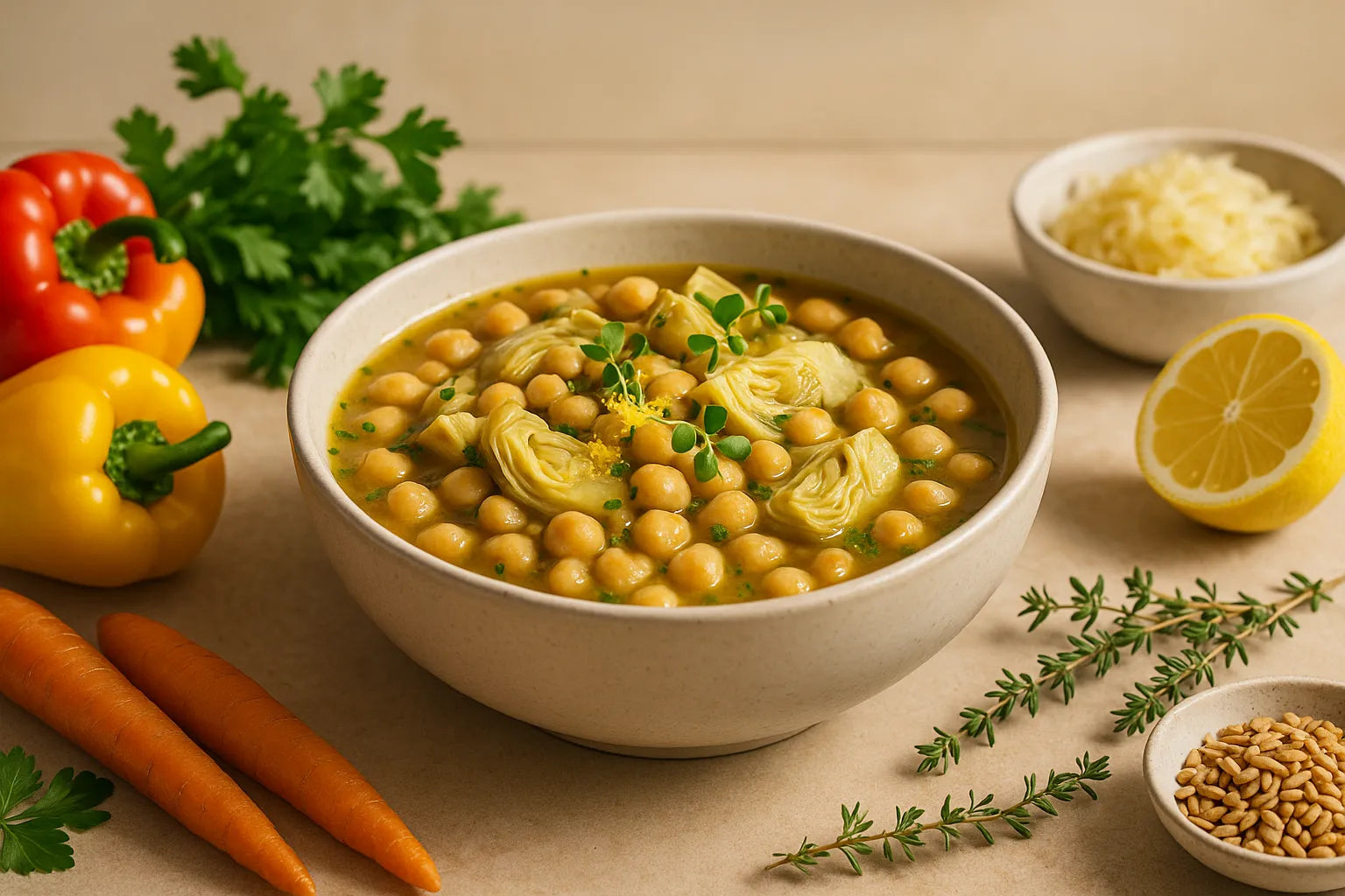 Chickpea Artichoke Lemon Stew