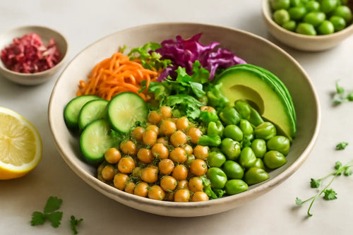 Chickpea Edamame Sesame Lemon Pokebowl