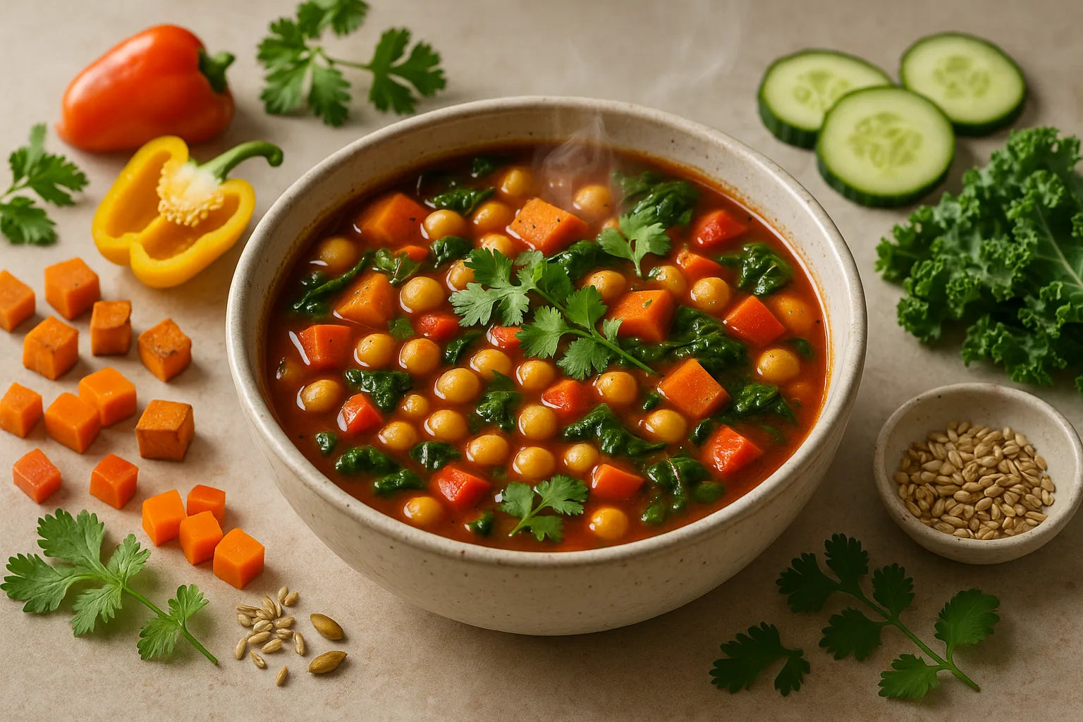 Chickpea Harissa Vegetable Soup