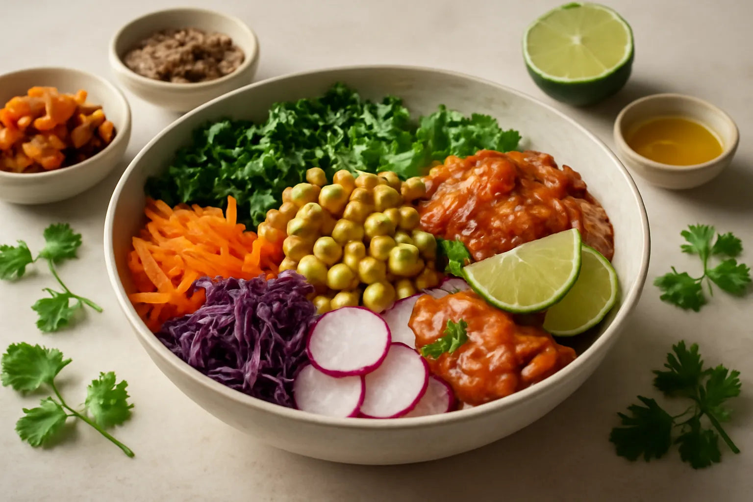 Chickpea Kimchi Sesame Lime Pokebowl