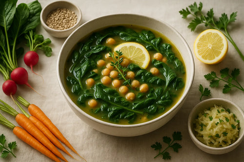 Chickpea Lemon Spinach Soup