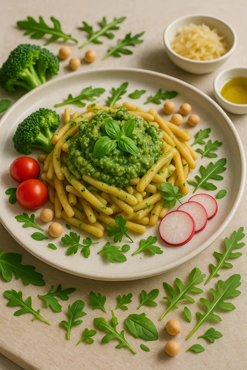 Chickpea Pasta with Broccoli Pesto