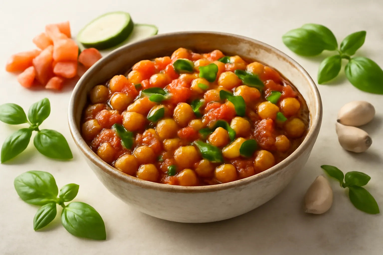 Bol de pisto aux pois chiches