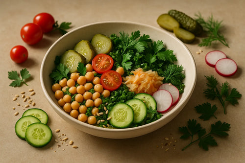 Chickpea salad with pickles