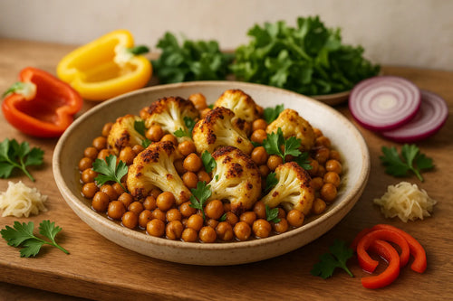 Chickpea traybake with cauliflower