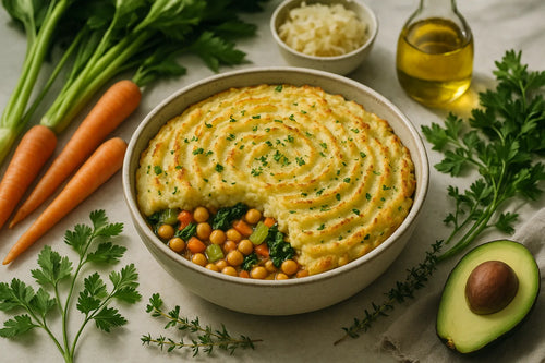 Pastel de garbanzos y verduras