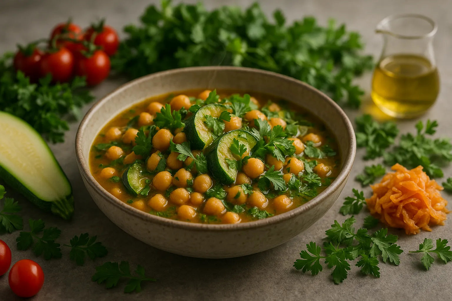 Chickpea Zucchini Herb Stew