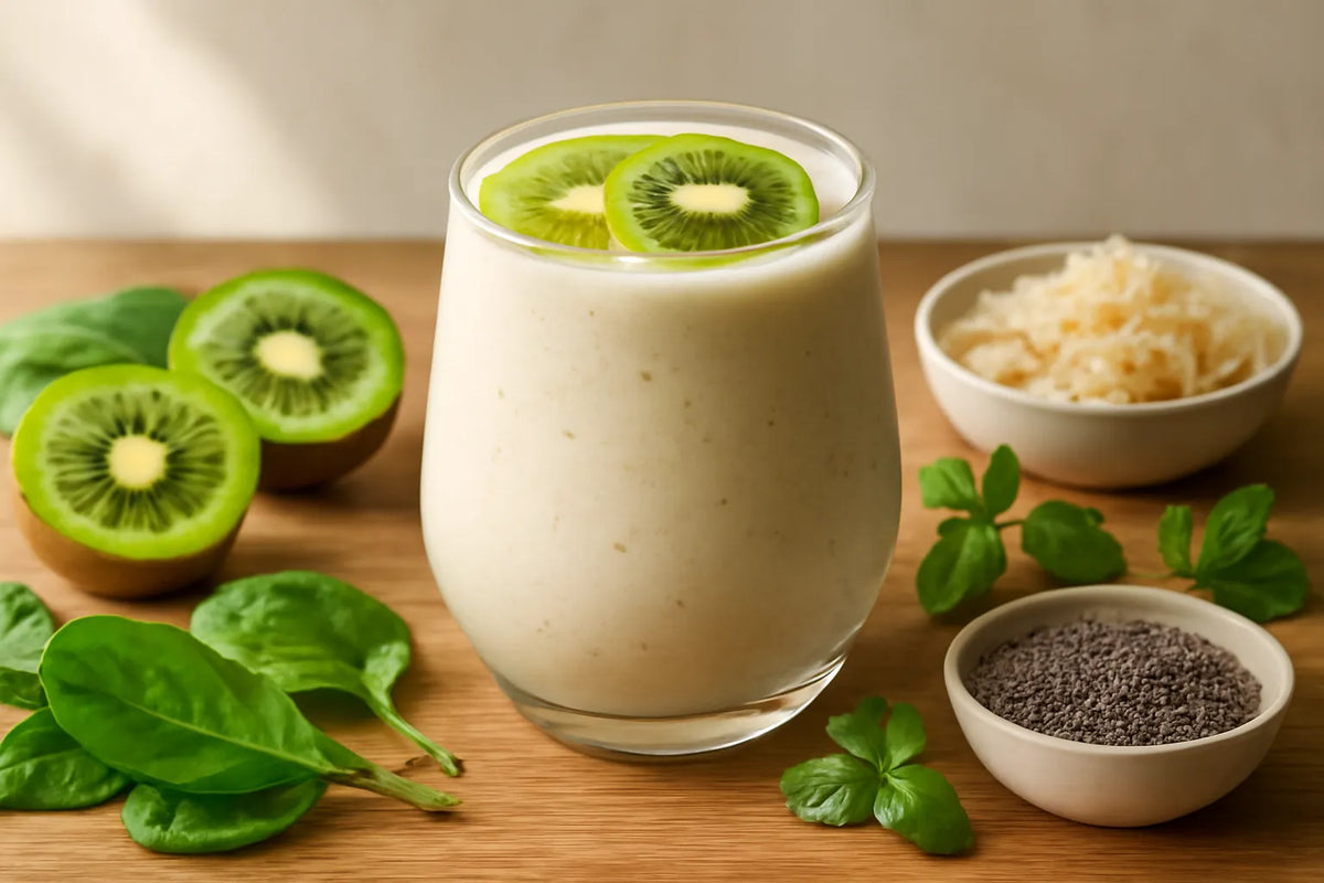 Coconut water smoothie with kiwi