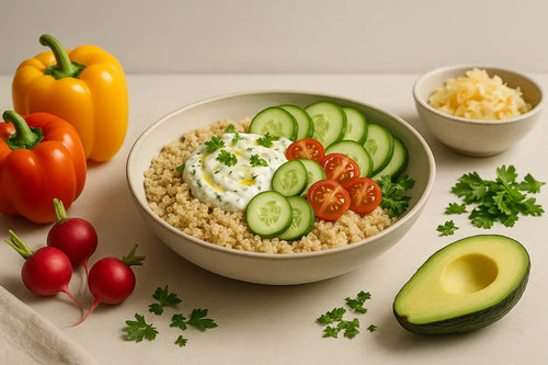 Cold Quinoa Tzatziki Bowl
