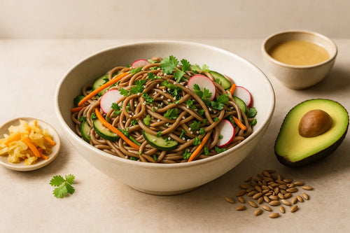 Cold Soba Salad with Miso Dressing