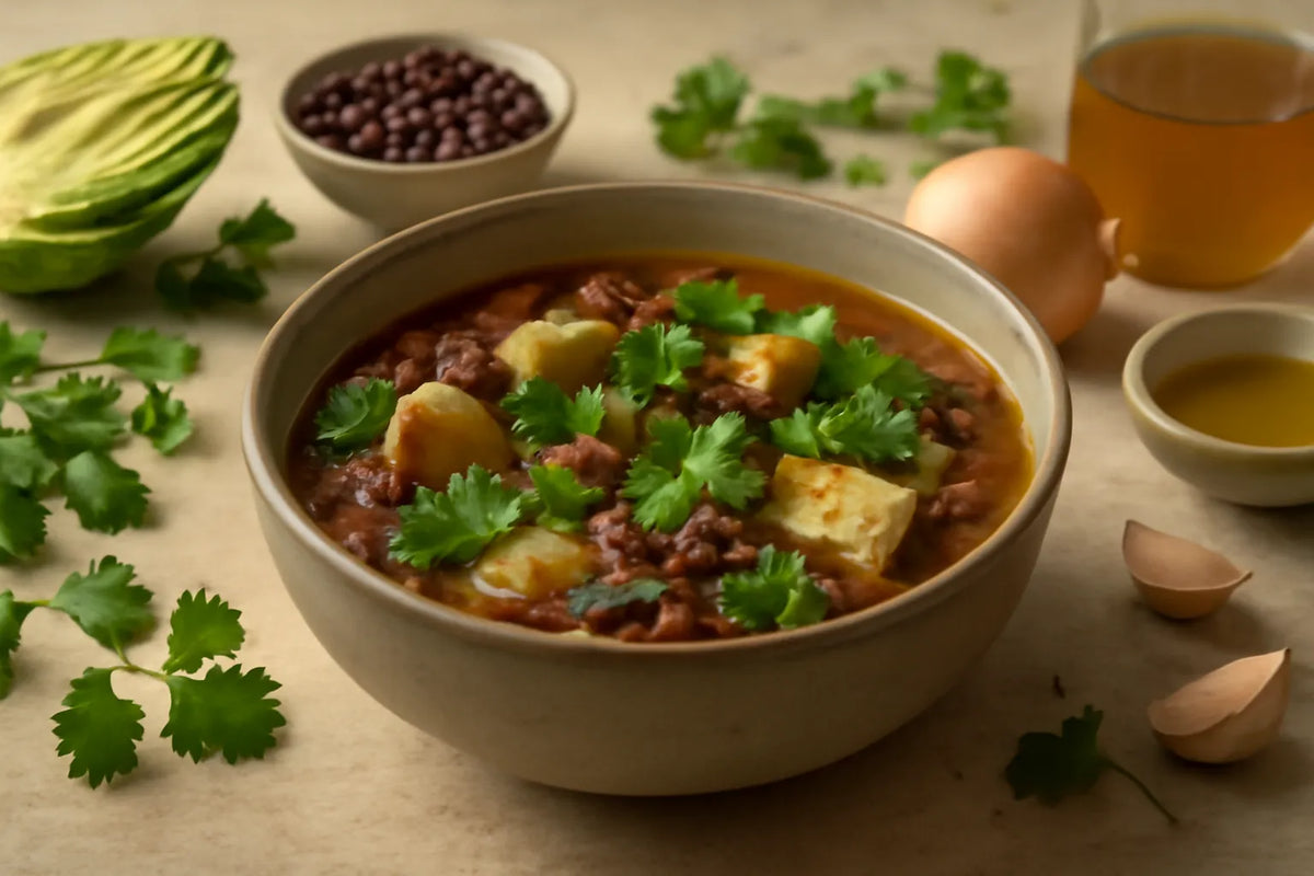 Koriander-Adzukibohnen-Artischockensuppe