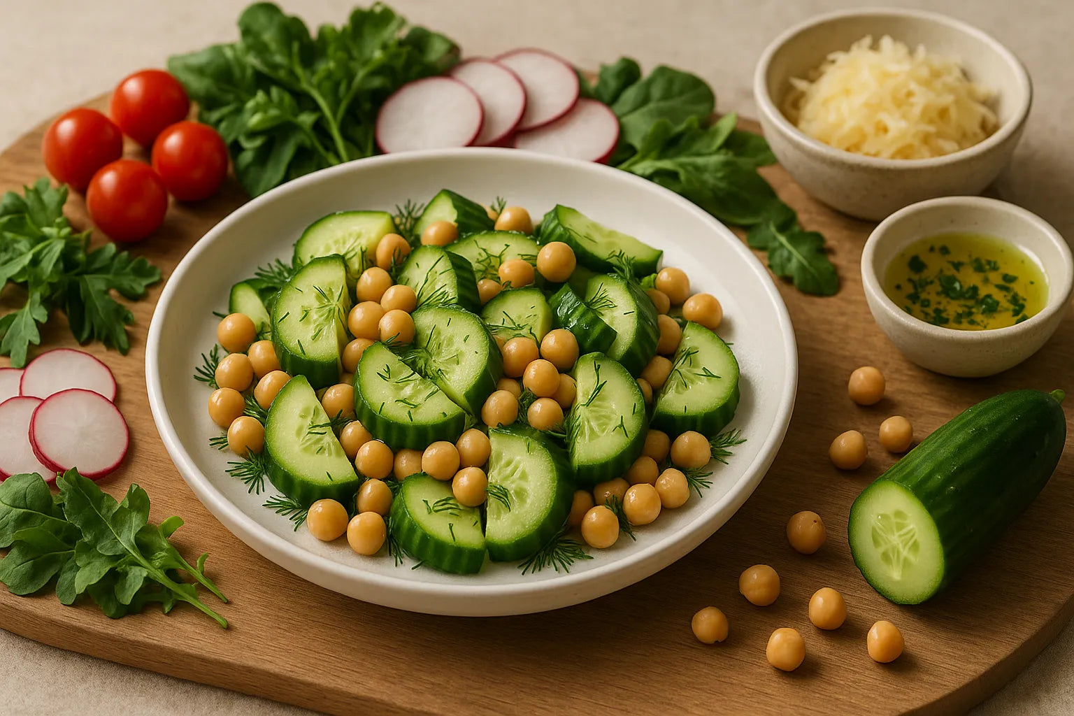 Cucumber Chickpea Dill Salad