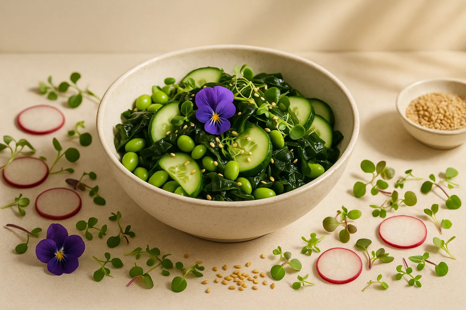 Cucumber Edamame Seaweed Salad