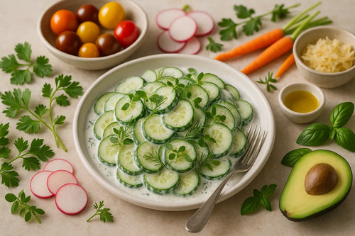 Cucumber salad with dill and yogurt