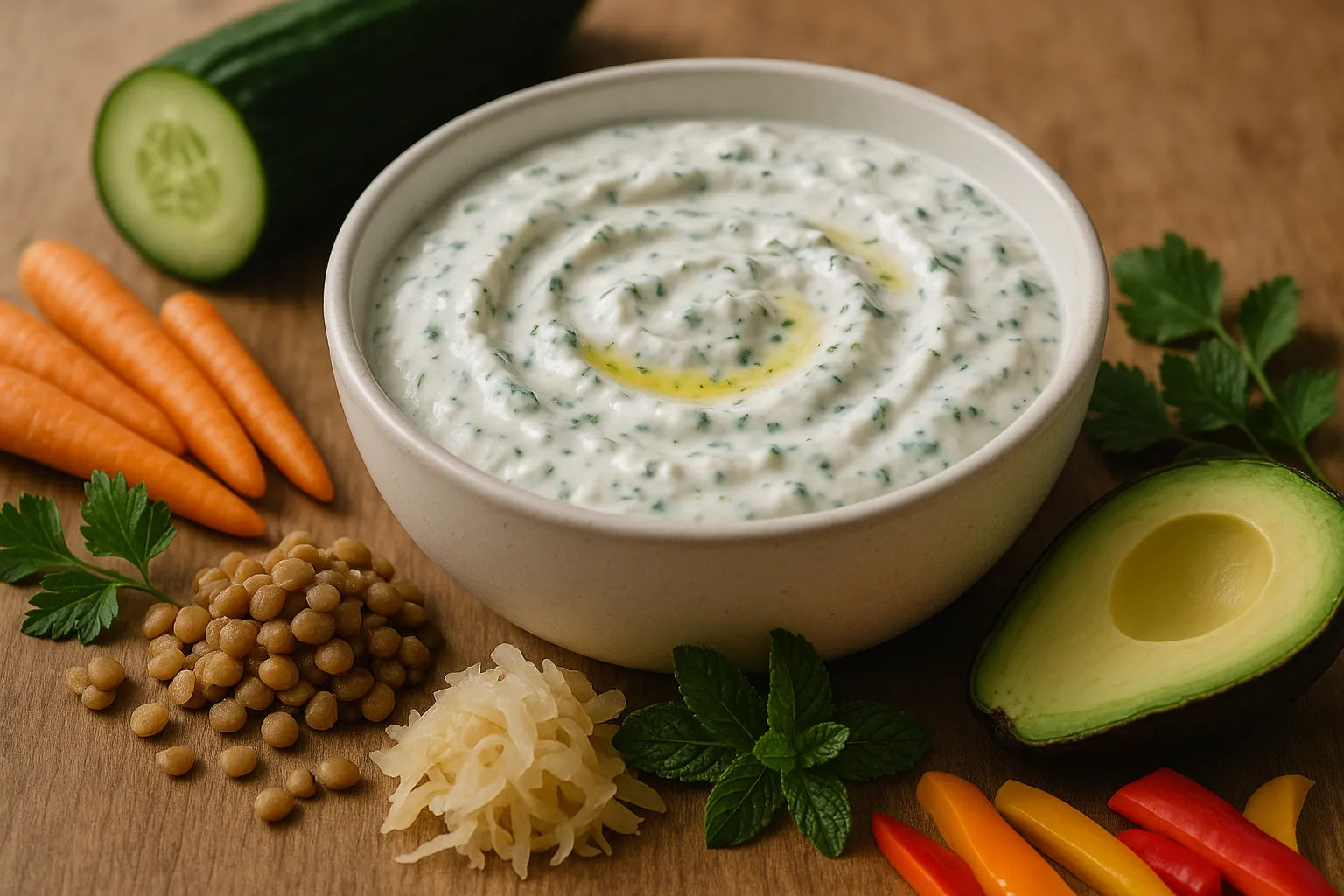 Cucumber Yogurt Lentil Dip