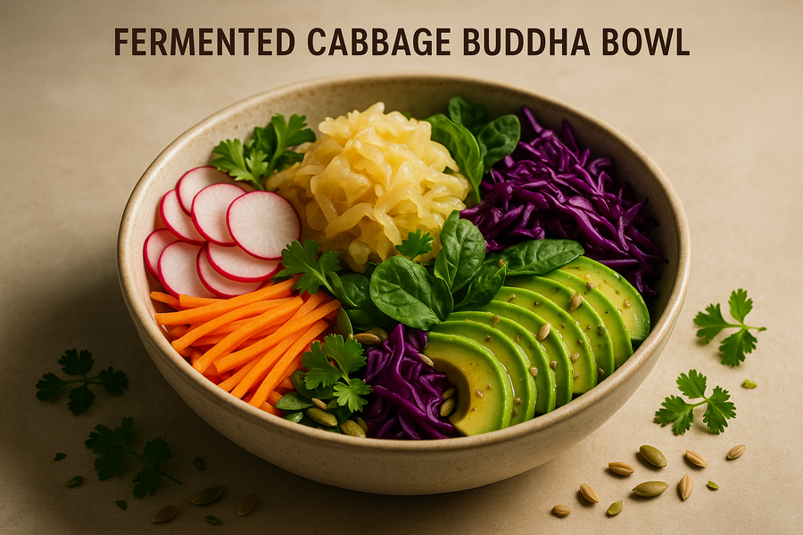 Fermented Cabbage Buddha Bowl