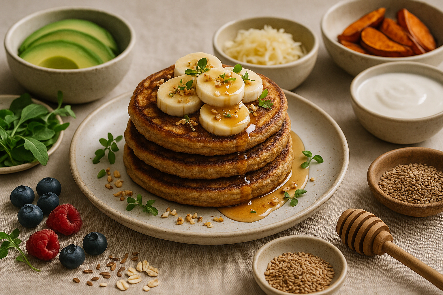 Pancake prebiotici di banana e avena