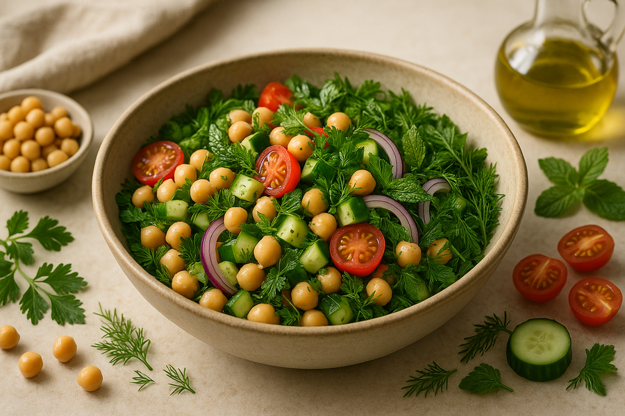 Mediterranean Chickpea & Herb Salad