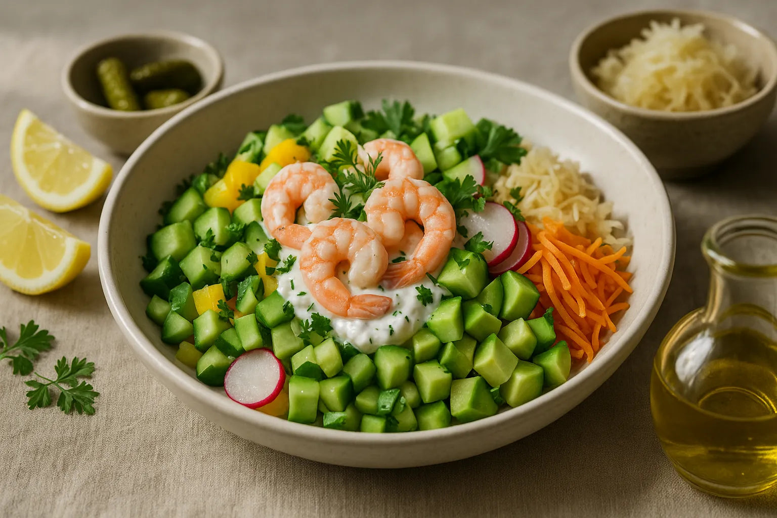 Dutch shrimp salad with yogurt