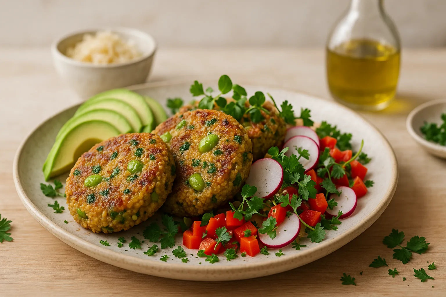 Edamame Quinoa Patties