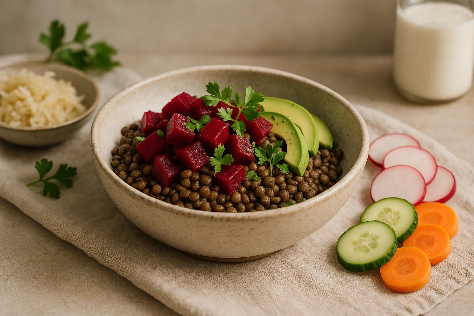 Fermented Beetroot Lentil Bowl