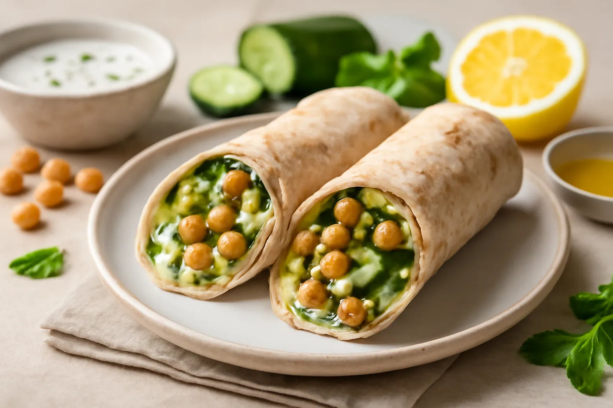 Receta de wrap de kéfir fermentado con pepino y garbanzos – InnerBuddies