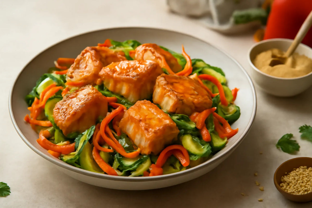 Insalata di salmone al miso fermentato